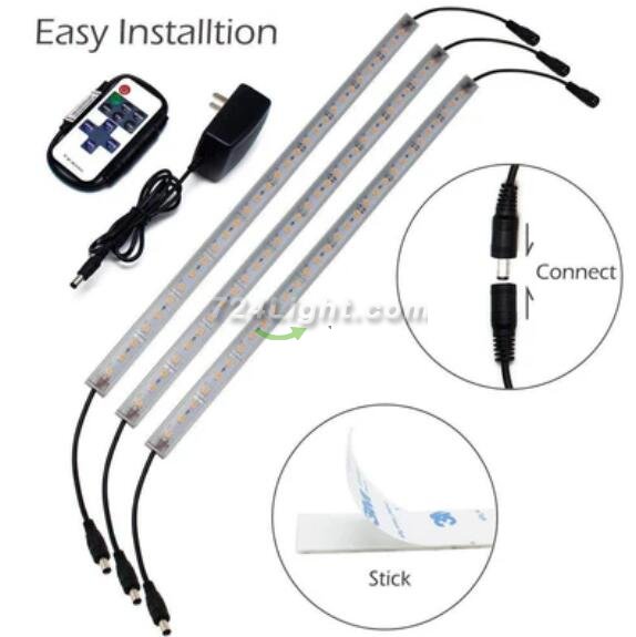 LED Grow Light Strip Kit with Full Spectrum LEDs, 36W IP65 Waterproof Dimmable LED Plant Grow Light Bar for Germination, Growth and Flowering