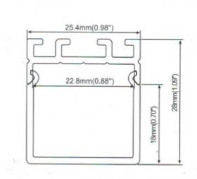 LED Aluminium Extrusion Recessed LED Aluminum Channel 28mm x 25.4mm suit for max 22.8mm width strip light