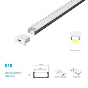 15.5*5.9MM LED Aluminum Profile Kit for LED Strip Light Installation