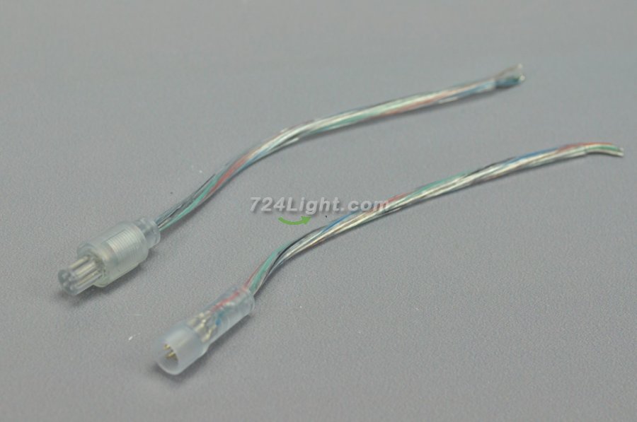 22AWG 35cm Waterproof 4pin LED Connector Transparent Line Waterproof Female And Male LED Connector