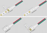 10PCS PACK Dual White LED Strip Connectors Solderless Snap Down 3 Conductor Connectors for 8mm Wide SMD3528 2835 Dual White Color Flex LED Strips