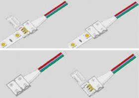 10PCS PACK Dual White LED Strip Connectors Solderless Snap Down 3 Conductor Connectors for 8mm Wide SMD3528 2835 Dual White Color Flex LED Strips