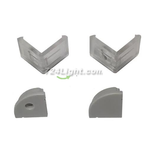 Silver Corner LED Aluminum Profile V02 16x16mm V-Shape Curved Cover Corner Mounting Aluminum Channel