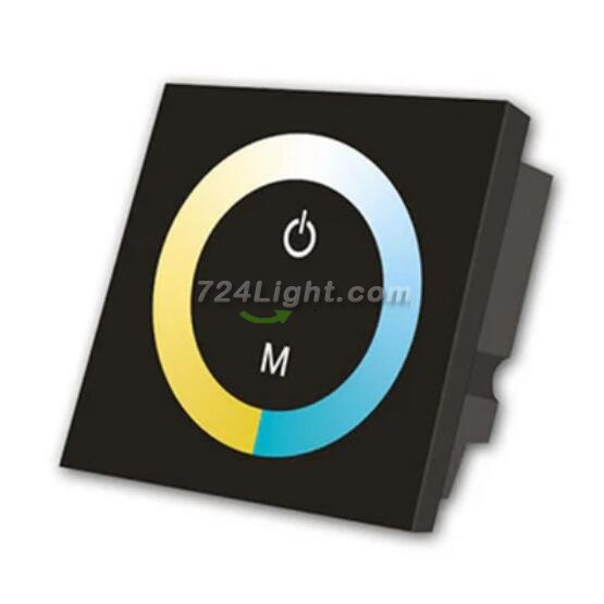 12V-24V DC TM07 Wall Panel Touchable Color Ring LED Controller for Dual White Color Temperature Adjustable LED Strips