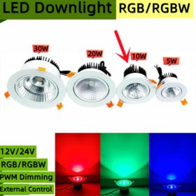 4 Pack RGBW LED 10W Recessed Ceiling Lights Photo Wall Lighting Light Fixtures Recessed Downlight Energy Saving Clothing Store Hotel Lighting Bar Lighting Dancing Room Lighting