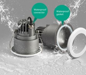 7W 12W 3 inches Waterproof IP65 CRI>80 Round LED Downlight Vapor Proof Fit for Shower, Sauna and Outdoor Lighting