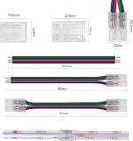10PCS PACK RGB Color COB LED Strip Connectors Solderless 4 Conductors Connectors for 10mm Wide RGB COB Flex LED Strips