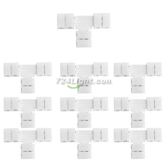 10pcs Pack Solderless Snap Down 2 pin Conductor LED Strip Connector for 10mm Wide 5050 5630 Single Color Flex LED Strips