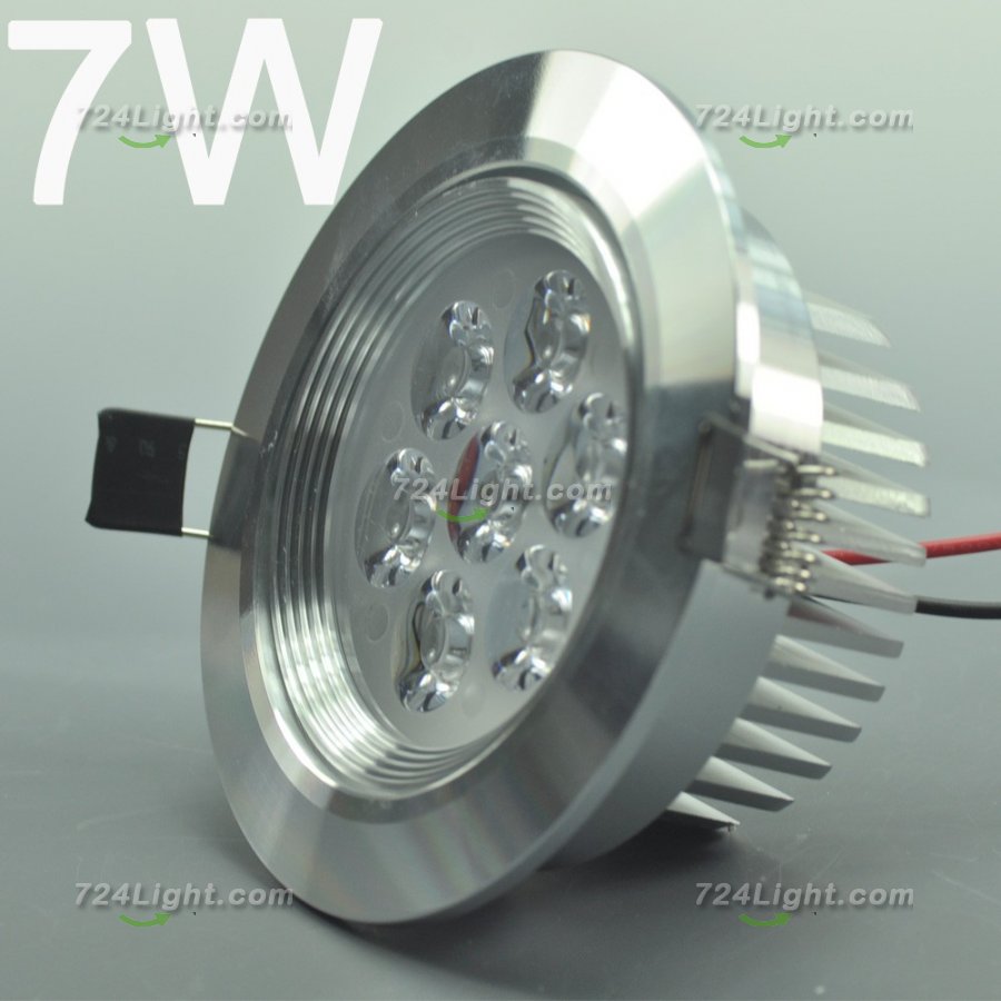 7W CL-HQ-01-7W LED Ceiling light Cut-out 91mm Diameter 4.3\" Silver Recessed Dimmable/Non-Dimmable LED Downlight