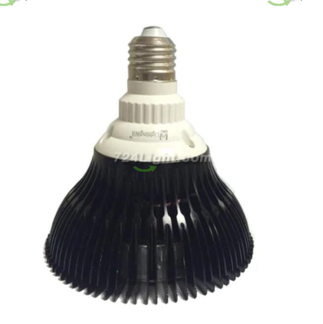 12W (12x1W) PAR38 LED Lamp with E27 Edison Screw Base 90W Equivalent 100-240V AC Black Housing Indoor Type