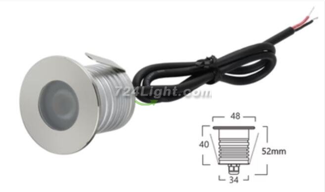 8PCS Pack 3W IP68 Underwater LED Lights Round Stainless Steel Cover Villa Garden Swimming Pool LED Light