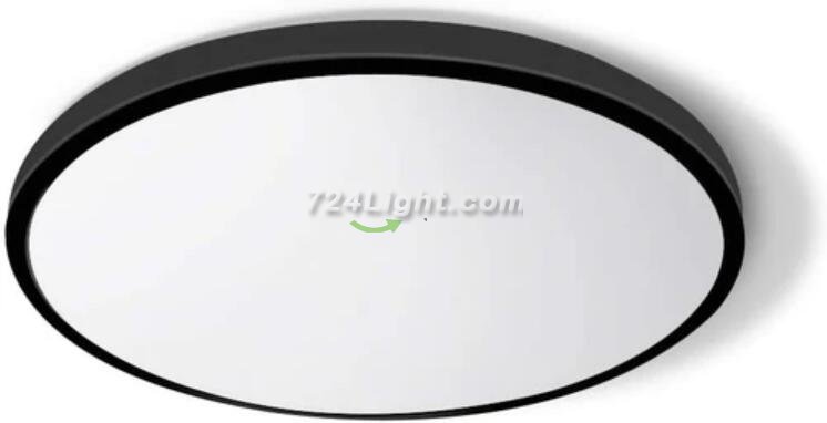 2 Pack 12 Inch 24W Flush Mount LED Ceiling Light 2800 LM Black Round LED Ceiling Lamp