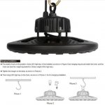 200W UFO LED High Bay Light Fixture 17000LM CRI>80 IP65 Waterproof 100-277VAC Non-Dimmable for Warehouse & Supermarket