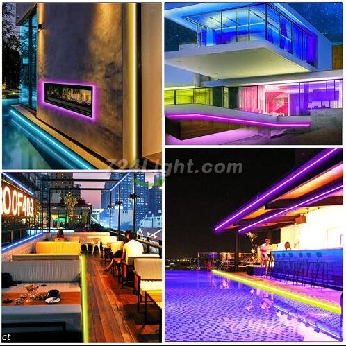 49.2Ft (3x 5M) SMD5050-150 LED Strip Light 5050 RGB Set 15m RGB LED Strip Lights IP65 Waterproof w/ Power Supply & Controller