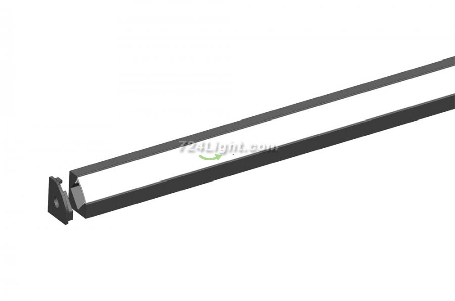 Black LED Aluminium Profile LED Strip Light Aluminium Profile 1M V Flat Type Rail Aluminium