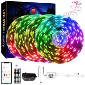 75ft LED Lights for Bedroom, RGB LED Strip Lights for Living Room, Party Decor with Dimmable Lighting, Bright Adjustable Colors, and 8 Lighting Modes, Adhesive Backing