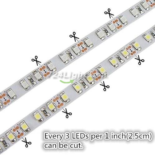 12V Dimmable SMD3528-600 Flexible LED Strips 120 LEDs Per Meter 8mm Width 600lm Per Meter
