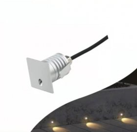 8PCS Pack 1W 12-24V DC IP67 LED Step Lights Round/Square Waterproof Dimmable Inground Light Made By 6063 Aluminum LED Wall Corner Light