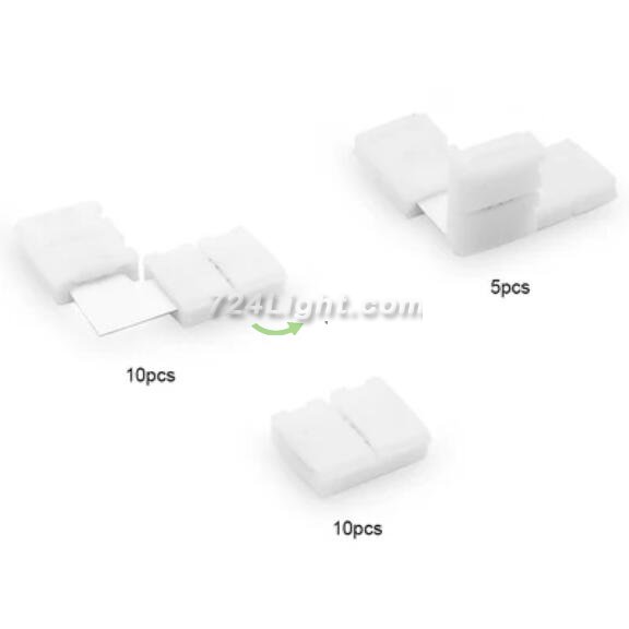 LED Strip Connector Kit for 3528/2835/5050 2 Pin Single Color LED Strip Lights, Includes 10x Gapless Connectors, 10x L Shape Connectors and 5X T Shape Connectors for Different DIY Connecting Needs