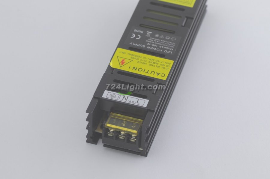 Black 12V 8.3A LED Power Supply 100 Watt LED Power Supplies For LED Strips LED Lighting