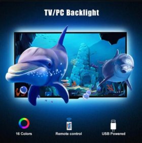 5V 1M/3.3ft LED TV Backlights USB Powered Bias Lighting Kit with RF Remote Controller (16 Colors and 4 Dynamic Modes) for HDTV/PC Monitor/Home Theater