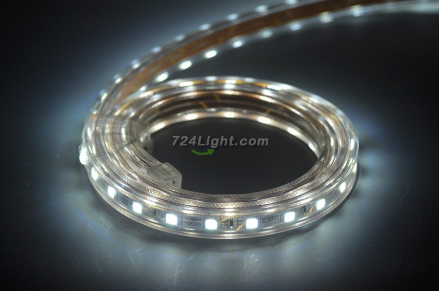 SMD5050 AC 110V Strip Light 12MM 60LED 1M 5050 Single Color High Voltage Rope Light(1-100meters)