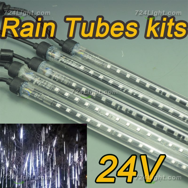 24V LED Meteor Rain Kit with Remote Controller 5pcs 1meter(39.7\")