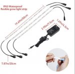 3Pcs 18W 1.6ft Waterproof LED Flexible Grow Strip Lights w/ 2A Power Supply for Indoor Plants Growing/Greenhouse/Potted Plant/Hydroponic Garden