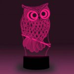Animal Images 3D Illusion LED Night Light w/ 16 Colors Remote Touch Switch Adjustable Brightness for Kids Bedroom Decoration