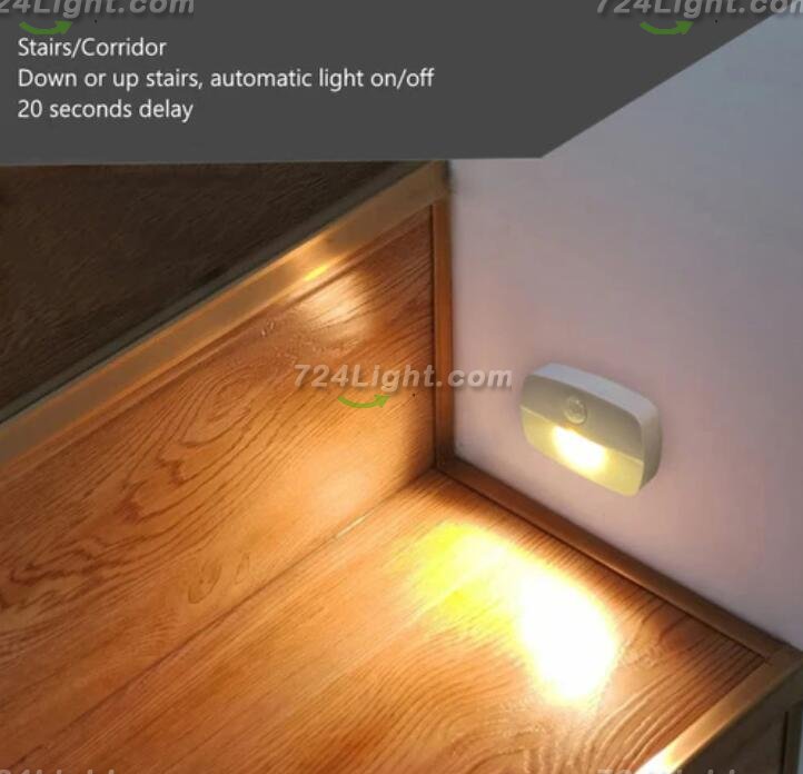 4Pack PIR Motion Sensor LED Night Light, Motion Activated Under Cabinet Light, Battery Operated Stick-on Anywhere Motion Activated for Kitchen Stairway (Battery not included)