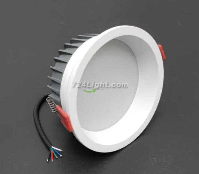 4 Pack RGBW Super Bright Modern Recessed LED Lighting 12W 12V/24V White Round LED Embedded Panel Lights Aluminum Indoor Ceiling Downlight Hotel Lighting Bar Lighting Dancing Room Lighting Restaurant Lighting