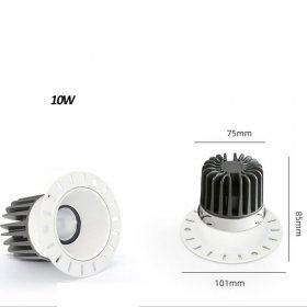 10W HOTEL LIVING ROOM SPOTLIGHT COB ANTI-GLARE HIGH DISPLAY INDEX LED CEILING DOWNLIGHT FRAMELESS EMBEDDED SPOTLIGHT