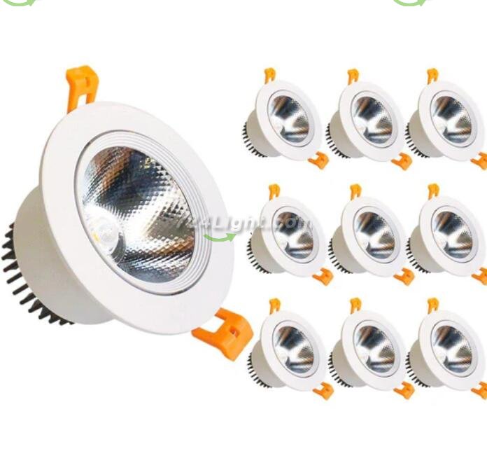 9W Dimmable LED Downlight CRI80 COB Ceiling Light Cut-out 3.35in (85mm) 80W Halogen Bulbs Equivalent