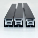 16.4FT(5Meters) 20*20mm 120° Top Emitting IP67 Waterproof Flexible Full Black Silicon LED NEON Tube Housing Fit for 12mm Wide LED Strip Light
