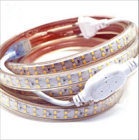 AC 110V 220V SMD2835 High Voltage Flat Strip Light 180 LEDs Per Meter Double Row with the power plug
