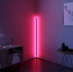 RGB Corner Floor Lamp Nordic Modern LED Floor Lamp Ambient Light w/ Remote Controller