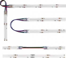 10PCS PACK RGB Color COB LED Strip Connectors Solderless 4 Conductors Connectors for 10mm Wide RGB COB Flex LED Strips