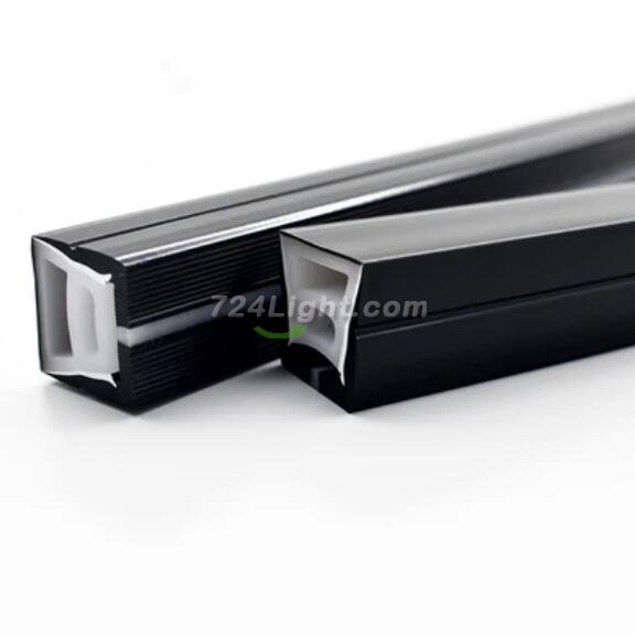 16.4FT(5Meters) 20*20mm 120° Top Emitting IP67 Waterproof Flexible Full Black Silicon LED NEON Tube Housing Fit for 12mm Wide LED Strip Light