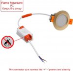 4 Pack 2 Inch LED Dimmable Downlight, 3W(35W Halogen Equivalent) Gold Trim LED Ceiling Light