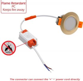 4 Pack 2 Inch LED Dimmable Downlight, 3W(35W Halogen Equivalent) Gold Trim LED Ceiling Light