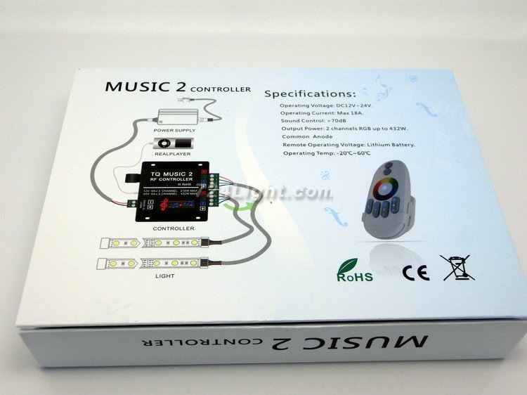 DC12-24V 18A RGB Music Controller RF Wireless Remote Controller Intelligent Sonic Sensitivity Led Backlight Remote