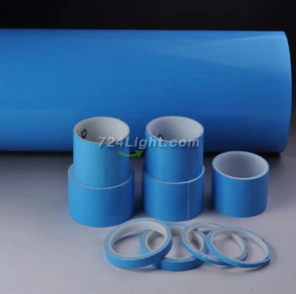 50M Roll 0.2mm Thick 2500g Viscous Force Heat Resisiting Blue Coating Double Sided Tape Adhesive Stronger Stick for LED Strip Lights