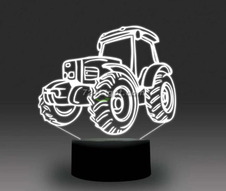 Transportation Images 3D Illusion LED Night Light w/ 16 Colors Remote Touch Switch Adjustable Brightness for Kids Bedroom Decoration