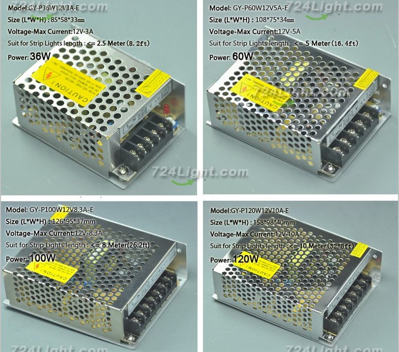 12V LED Power Supply 60W 200W 350W 400W LED Indoor Power Supplies For LED Strips110-230V AC to 12V DC