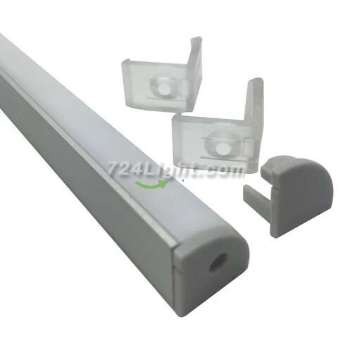 Silver Corner LED Aluminum Profile V02 16x16mm V-Shape Curved Cover Corner Mounting Aluminum Channel