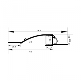 9819 Pre-embedded corner line light hard light strip shell aluminum groove kit