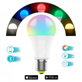 4Pack 9W LED Light Bulb E27 Base RGBCCT Bluetooth APP Controlled Smart Light Bulbs Sycn with Music
