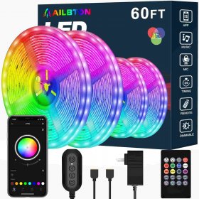 Led Strip Lights 20ft Led Light Strips Music Sync Color Changing RGB Led Strip Built-in Mic,Bluetooth App Control LED Rope Lights with Remote,5050 RGB Led Lights for Bedroom,Home,TV,Party,Christmas