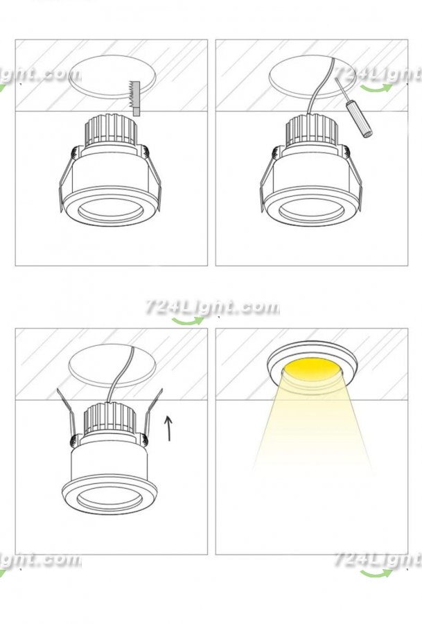 15W 3.8 inches Coutout Waterproof IP65 CRI>80 Round LED Downlight Vapor Proof Fit for Shower, Sauna and Outdoor Lighting