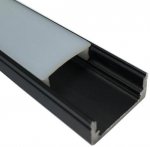 Black LED Profile U02 9x17mm U-Shape LED Aluminum Channel System